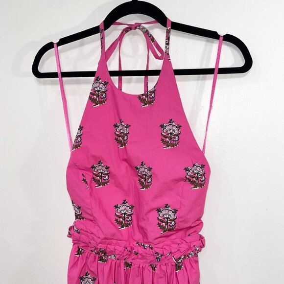 Last Chance! New Rhode Selena 100% Cotton Block Print Maxi Dress Pink XS $495 - Picture 6 of 9